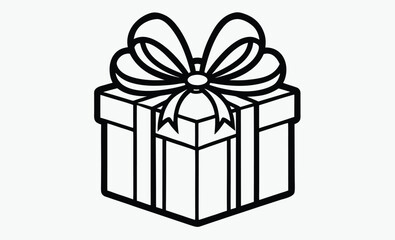 Christmas gift silhouette, Christmas Gift Vector in Black Silhouette Style, Flat Festive Illustration 