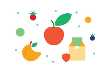 Food Delivery Vector Background With Fruit Icons