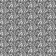 Contemporary art with black color abstract shapes. Vector seamless pattern with Scandinavian cut out elements. white color background , Fabric print and abstract pattern.