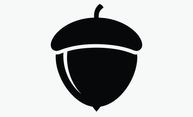 Acorn silhouette, Black and white acorn silhouette 