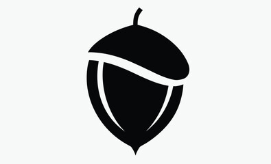 Acorn silhouette, Black and white acorn silhouette 