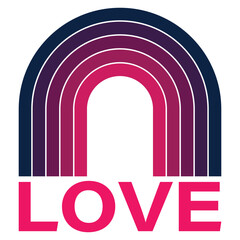 Fototapeta premium peace love rainbow, colorful Rainbow with the text LOVE 