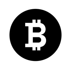 bitcoin logo vector isolated on black circle