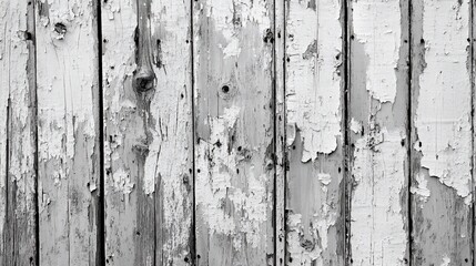 Weathered white wooden planks exterior wall