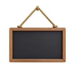 Rustic Wooden Chalkboard with Twine Handle on White Background for Creative Art and Education Uses Transparent background or png