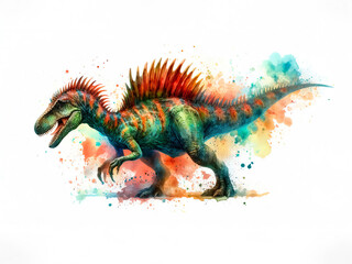 Dilophosaurus Watercolor Painting