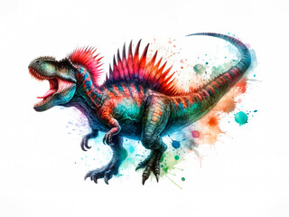 Dilophosaurus Watercolor Painting
