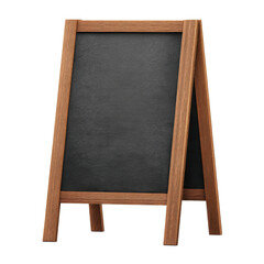 Wooden A-Frame Chalkboard Sign for Use in Cafes, Restaurants, and Event Venues to Display Menus or Promotions Transparent background or png