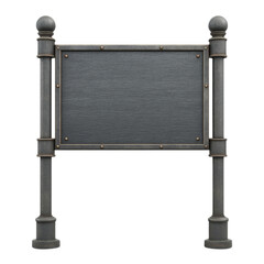 Obraz premium Vintage Blank Sign Board with Decorative Pillars for Custom Message or Advertisement Display Transparent background or png