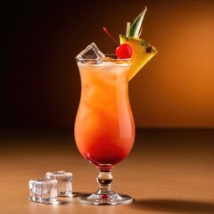 cocktail with ice and lemon By Generated AI