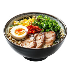 Delicious ramen bowl isolated [Transparent Background PNG].