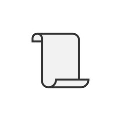 Rolled paper scroll icon. Vector illustration.