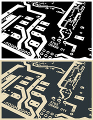 Circuit board close up illustrations