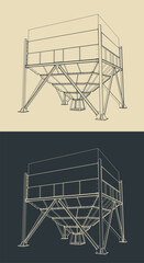 Grain hopper illustrations