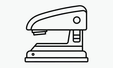 Stapler silhouette,Stapler Shape in Solid Black, Stapler silhouette vector, office tool icon, desk supply illustration 