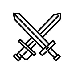 crossed swords icon vector, line style icon
