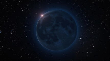 Obraz premium Dark Moon Over Starfield