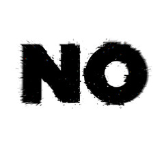 glitched text saying NO, transparent background