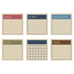 Rustic Texture Notebook with Vintage Planner Journal Diary and Flag Detail