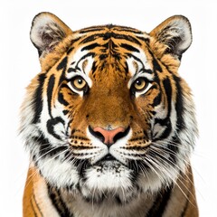Majestic Close-Up of a Tiger Displaying Vibrant Stripes and Eyes