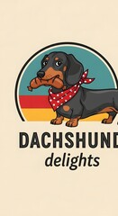 Dachshund sausage dog wiener dog pet food animal lover canine breed cute dog illustration funny dog