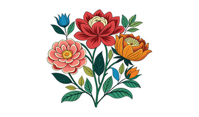 Vibrant floral bouquet illustration design