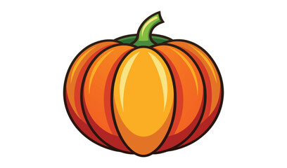 Cartoon orange pumpkin illustration autumn harvest