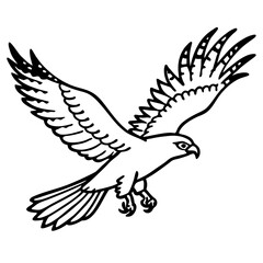 Obraz premium Gliding Hawk Silhouette Vector