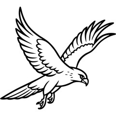 Gliding Hawk Silhouette Vector