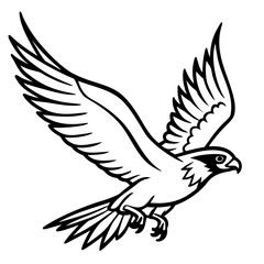 Gliding Hawk Silhouette Vector