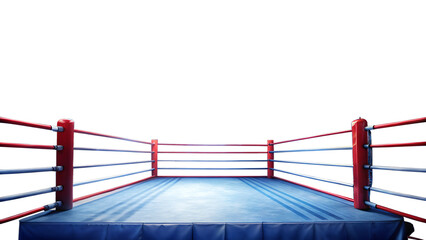 Empty Boxing Ring on Transparent Background