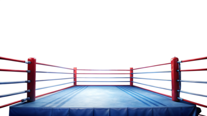 Empty Boxing Ring on Transparent Background