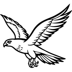 Gliding Hawk Silhouette Vector