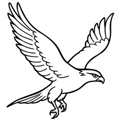 Gliding Hawk Silhouette Vector