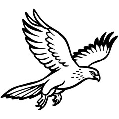 Gliding Hawk Silhouette Vector