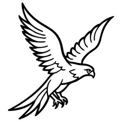 Gliding Hawk Silhouette Vector