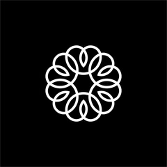 Flower Ornament logo concept with sleek, luxurious, modern and elegant style. Suitable for fashion, beauty, cosmetics, spa, resort, hotel, entertainment & art.