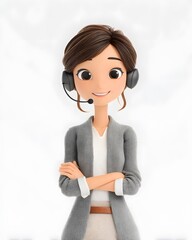 3D cartoon team celebrating product launch with confetti, isolated white background