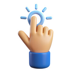 Obraz premium 3D Rendered Hand Pressing Lightbulb Button Icon Innovation, Idea, Creativity Concept