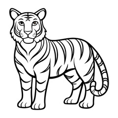vector illustration of cartoon tiger