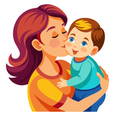 Caring mother with smiling baby
