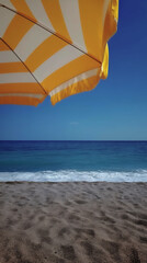 Yellow Beach Umbrella by the Ocean