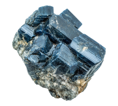 A large rock with a blue color