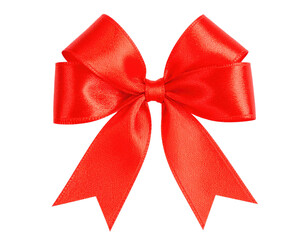 Bright Red Satin Bow for Gift Decoration and Craft Projects