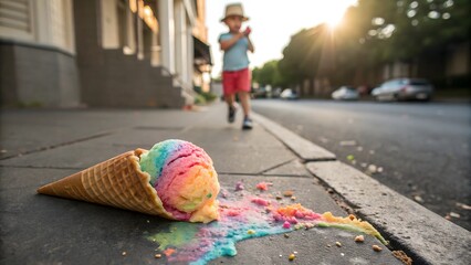 Tragic Dropped Rainbow Sherbet A Kid's Summer Woe