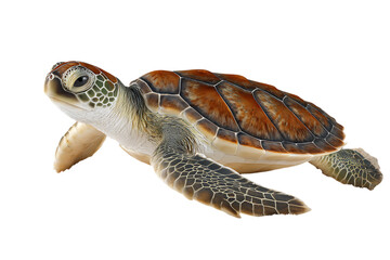 Naklejka premium Sea turtle swimming underwater. Ocean wildlife.