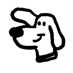dog hand kids png outline cute cartoon handwrite design clipart and kwaii doodle element