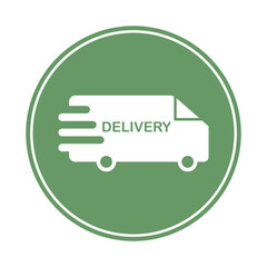 Delivery Van Icon with Motion Lines