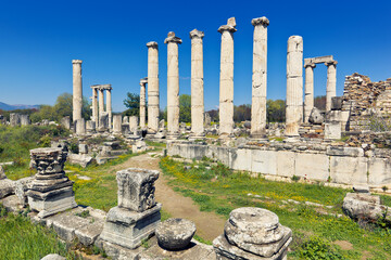 Temple of Aphrodite - ruins of Aphrodisias - one of the best preserved ancient Hellenistic Greek city in the historic region of western Asia Minor, today's Anatolia. Geyre, Karacasu, Aydin, Turkey