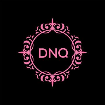 DNQ  logo design on black  background.